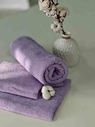 Комплект полотенец однотонных Ideal Textile 40х70+50х90+70х140 см 400 г/м2 (56860941) ліловий Черновцы