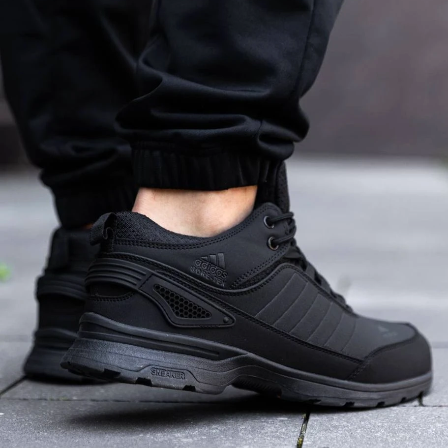 Зимові високі Кросівки Adidas GORE-TEX Чоловічі Чорні з МЕХОМ Адідас Гортекс (розміри: 41,42,43,44,45,46) Дніпро - фото 7