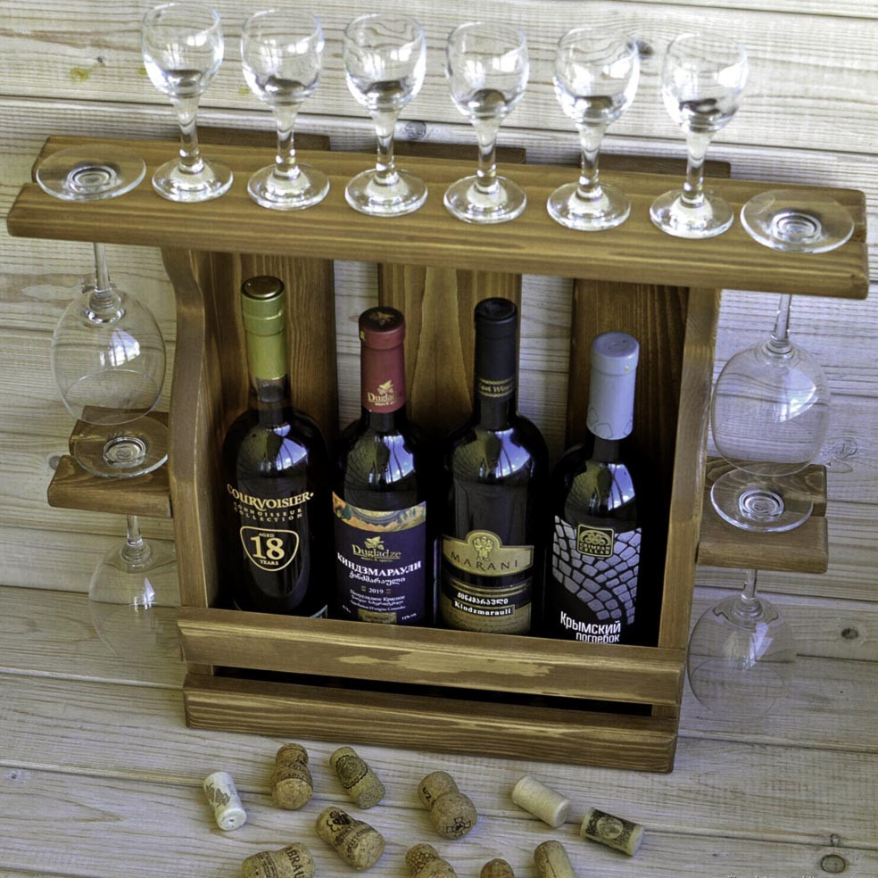 Настінна винна полиця "Накагута 4" мускат Миколаїв - фото 1