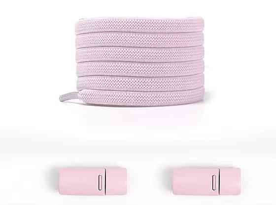 Еластичні шнурки без зав'язок з магнітними застібками в один колір 5 мм Рожевий Сміла