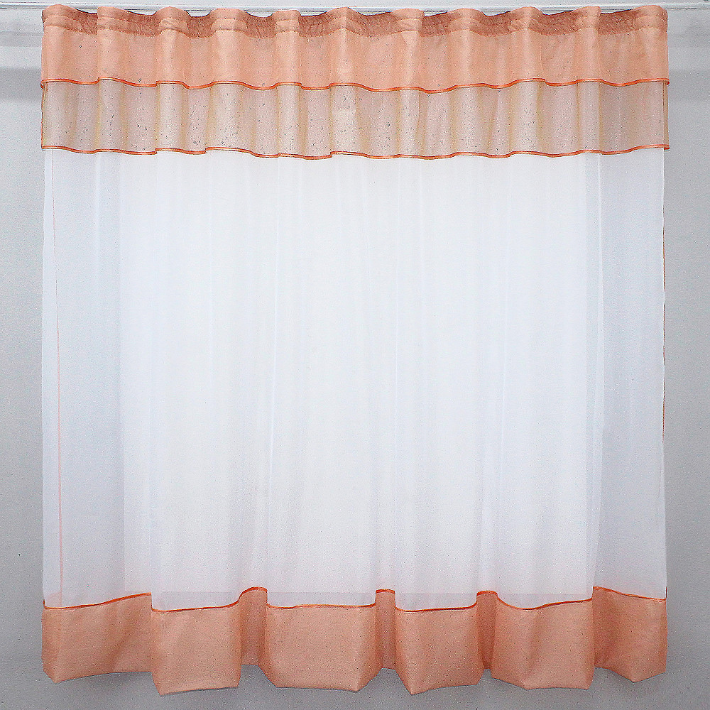 Кухонная занавеска VR-Textil № 00к белый с персиковым 270х170 см (59-728) Киев - изображение 1
