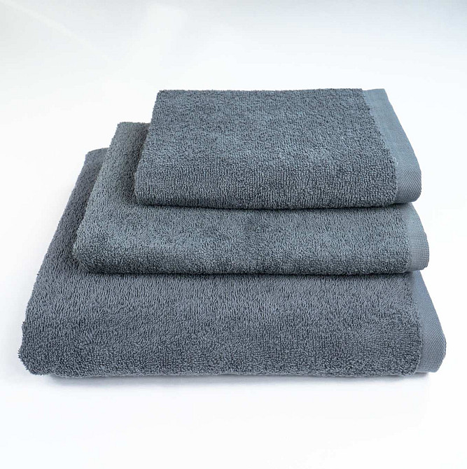 Набор махровых полотенец 3шт GM Textile 40х70см, 50х90см, 70х140см 400г/м2 (Серый) Сумы - изображение 1