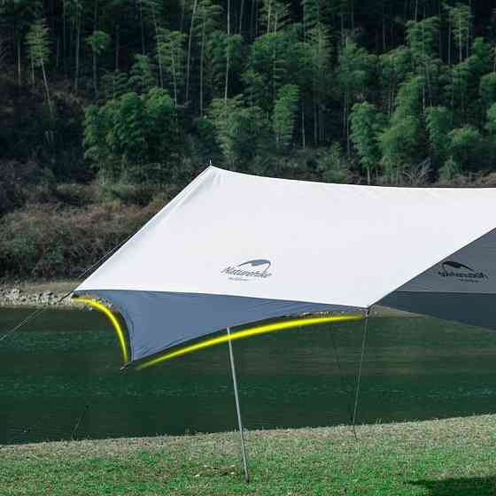 Тент для кемпінгу Naturehike Hexagon NH16T013-S, 150D / Silver Coated, 520*460 см, сіро-блакитний (з Київ