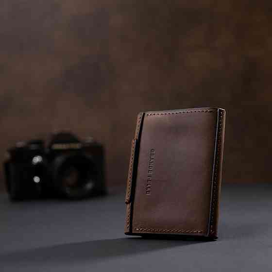 Чоловіча шкіряна візитниця Коричневий (GRANDE PELLE) Київ