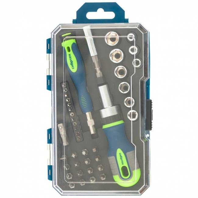 Викрутки реверсивні з набором біт та торцевими головками, 41 шт, CrV Полтава - изображение 1