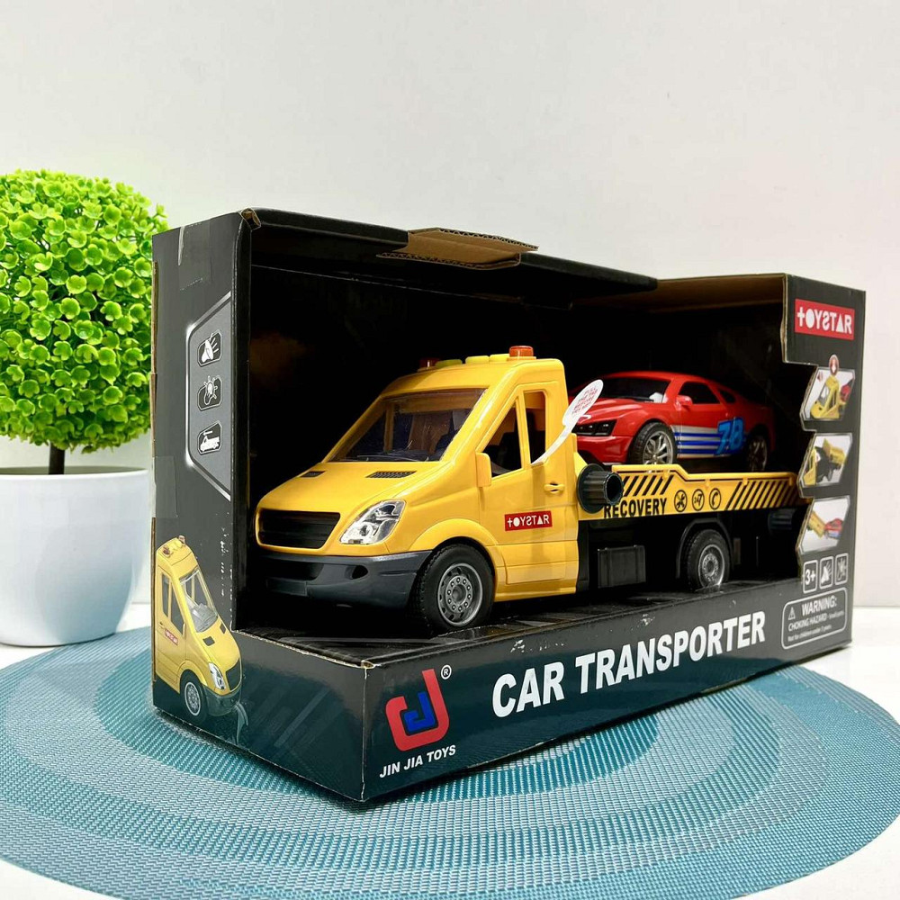 Спецтехніка Евакуатор інерція звуки підсвічування гумові шини рухомі елементи Жовтий (666-66 P) Чернигов - изображение 10