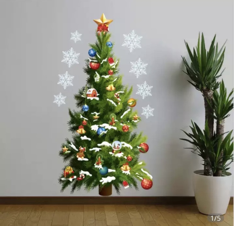 Наклейки новогодние на окна 