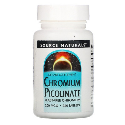 Мінерали Source Naturals Хром Піколінат 200мкг, 240 таблеток (SNS-00108) Вінниця - фото 1