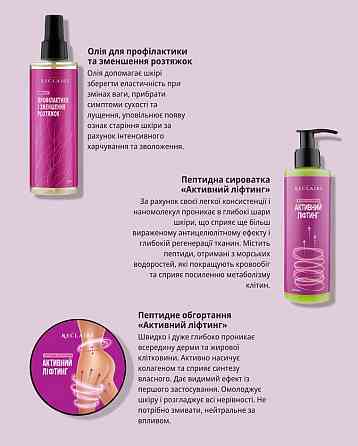 Тройной пептидный антицеллюлитный набор от растяжек Сыворотка+Обертывание+масло Reclaire cosmetics Киев