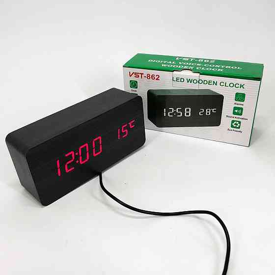 Настільний годинник зі світлодіодним дисплеєм VST-862, Електронні годинники ON-514 на стіл Київ