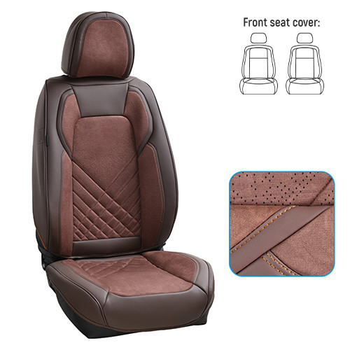 Набір коричневих чохлів з екошкіри VB-8828 2 передні + 2 підголівники Харків - фото 1