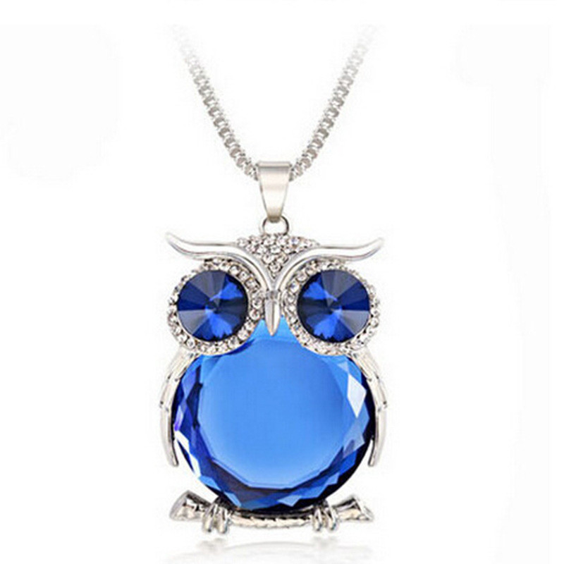 Кулон женский Сова с цепочкой 70 см серебристо-синий Киев - изображение 6