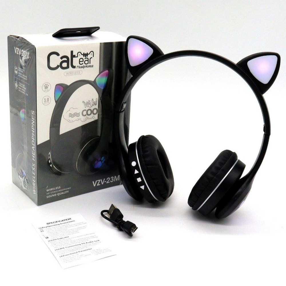 Беспроводные наушники с кошачьими ушками,VZV-23M,Черные SBR Киев - изображение 10