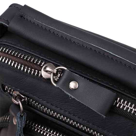 Ділова чоловіча сумка з натуральної шкіри Vintage 23036 Чорний Київ