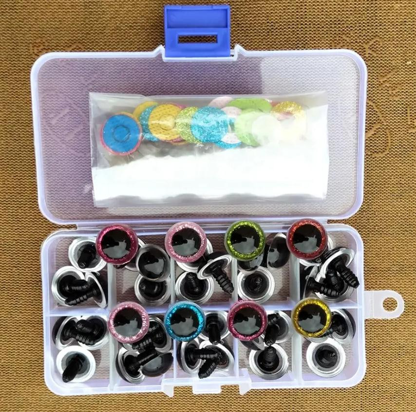 3d Глаза для игрушек 16 мм цветные винтовые с фиксатором 40 шт. Киев - изображение 3