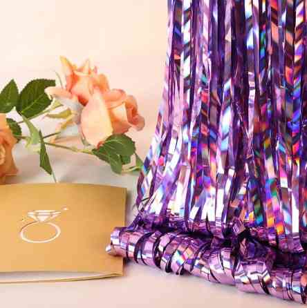 Дощик на фотозону з голограмою 2 м на 1 м бузковий Київ