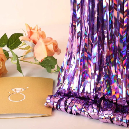 Дощик на фотозону з голограмою 2 м на 1 м бузковий Київ - фото 1