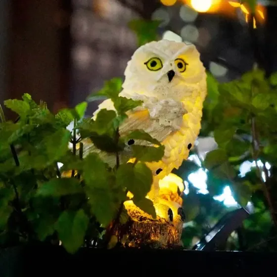 Фонарь садовый Сова с солнечной панелью WHITE Коломия
