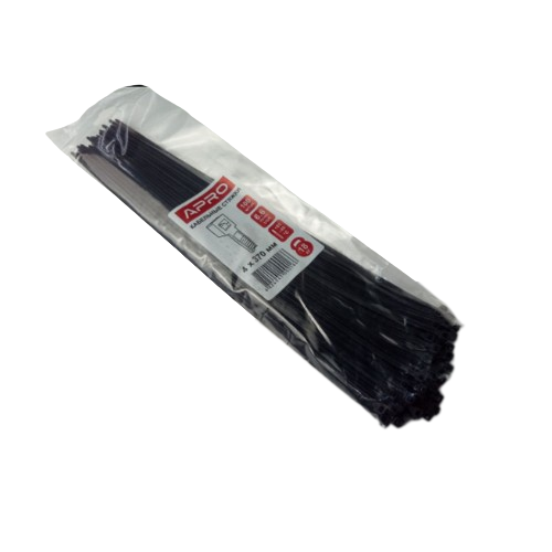 Хомут пластиковий 3,6*370 (4*370)мм універсальний чорний 100шт/уп APRO Житомир - изображение 3