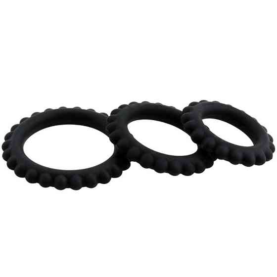 Набір рекційних кілець Cuddle Black Set колір чорний Sex Aura Київ