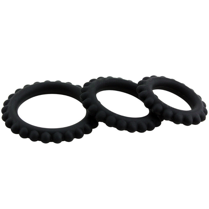 Набір рекційних кілець Cuddle Black Set колір чорний Sex Aura Київ - фото 1