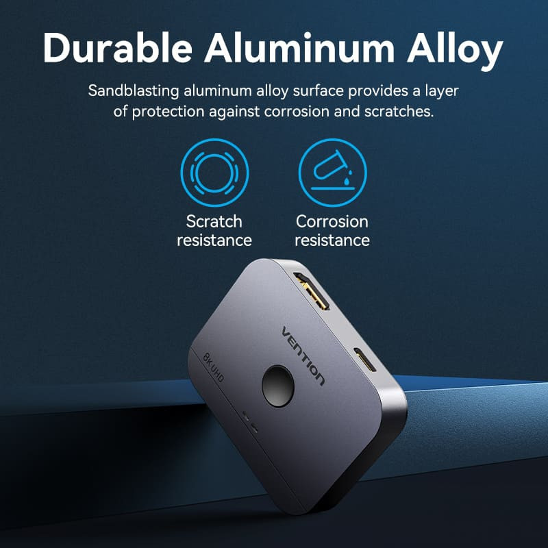 Сплітер HDMI 2.1 UHD 8K 60Hz 3D, HDCP HDR Dolby 7.1 перемикач двонаправлений 2 in 1 out  Vention Вінниця - фото 13