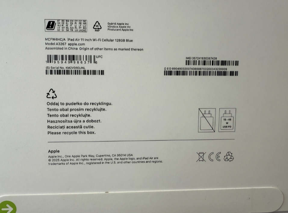 Планшет iPad Air 11 M3 (2025) Wi-Fi + Cellular 128GB Blue (MCFW4) Київ - фото 3