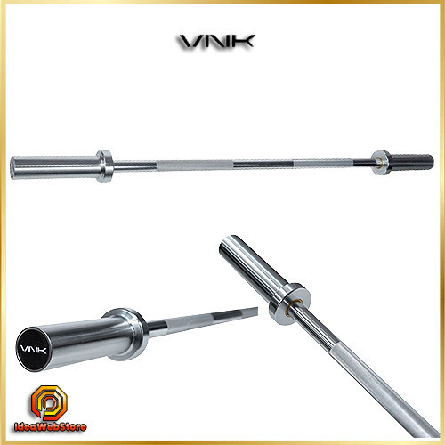 Прямий сталевий гриф для штанги олімпійський спортивний для залу та домашніх тренувань VNK Steel 152 см Київ - фото 1