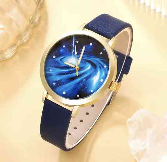 Подарочный набор для женщин космос наручные часы кольцо ожерелье и серьги без подарочной коробки синий Киев