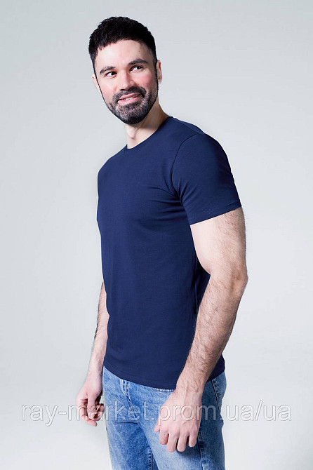 Футболка базовая Ray Premium Fit мужская темно-синяя (U0102-Navy Blue) 3XL Киев - изображение 2