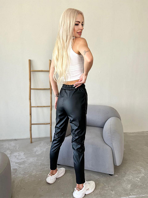 Демісезонні штани з екошкіри "Richy" (тонкі) оптом | Норма Київ - фото 3