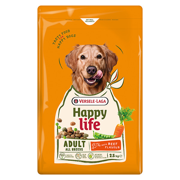 Happy Life Adult with Beef Flavour ХЕППІ ЛАЙФ ЯЛОВИЧИНА сухий преміум корм для собак усіх порід Київ - фото 1