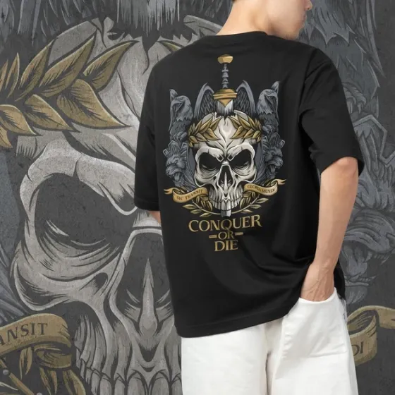 Футболка чоловіча з  принтом Conquer or Die Розмір 48 Дніпро