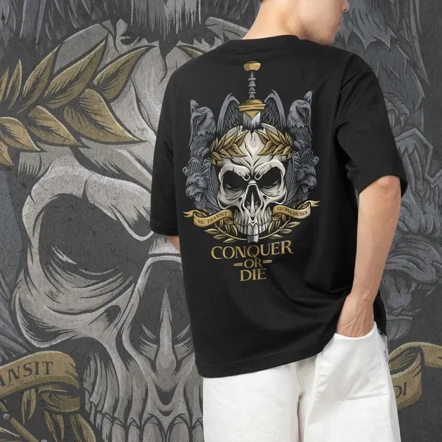 Футболка чоловіча з  принтом Conquer or Die Розмір 48 Дніпро - фото 4