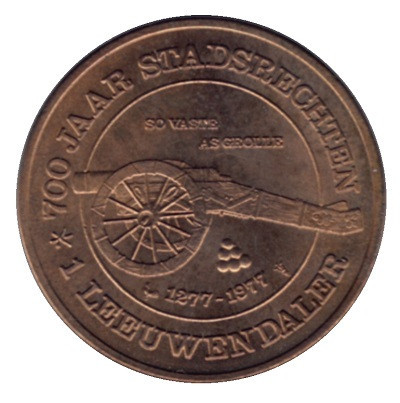 НИДЕРЛАНДЫ Памятная монета жетон Penningen / Steden / Groenlo / 1977 / 1 Leeuwendaler / 700 Jaar Sta Полтава - изображение 1