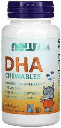 Риб'ячий жир для дітей Now Foods Kid's DHA 100 мг 60 капсул Фруктовий смак Київ