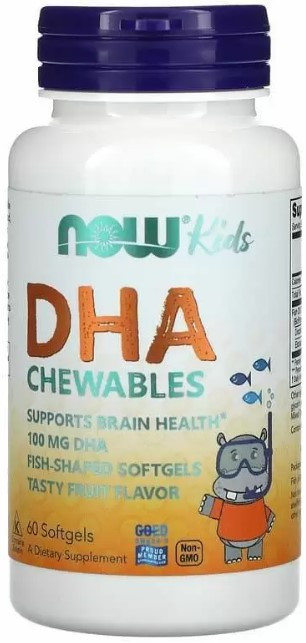 Рыбий жир для детей Now Foods Kid's DHA 100 мг 60 капсул Фруктовый вкус Киев - изображение 1