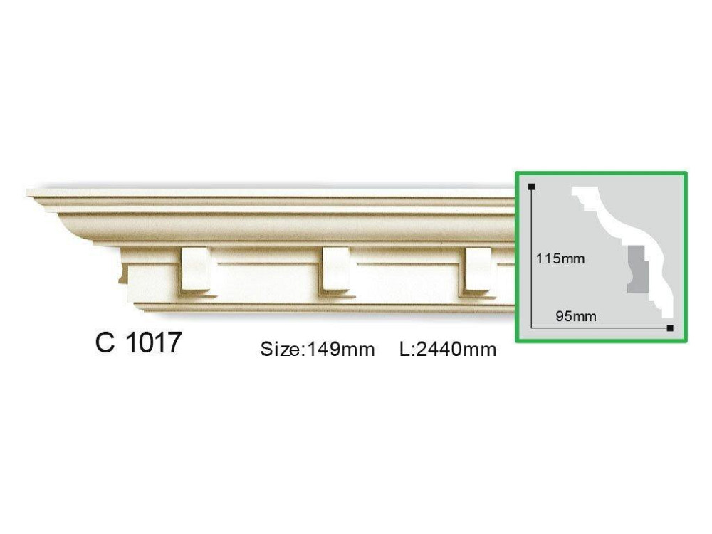 Карниз полиуретановый с орнаментом Gaudi Decor C 1017 Днепр - изображение 1