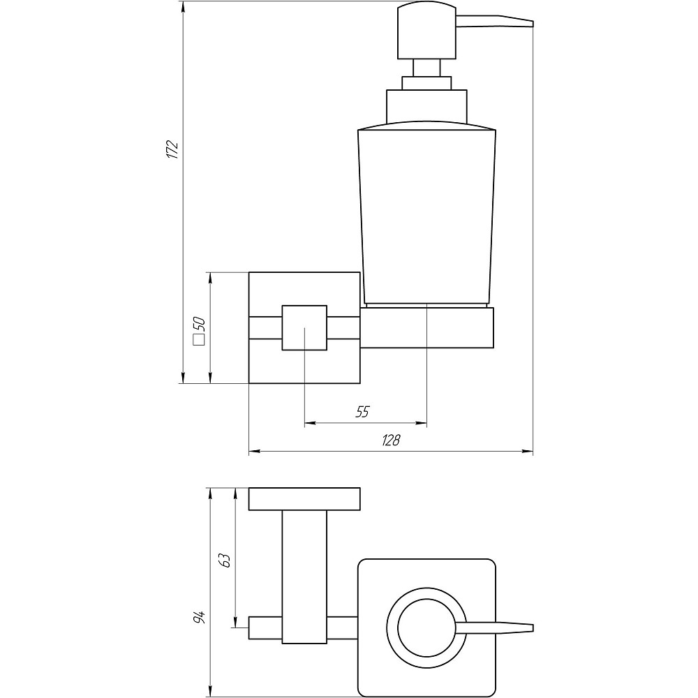 Дозатор рідкого мила Globus Lux SQ 9433 Луцк - изображение 3