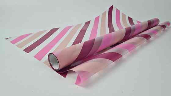 Калька для квітів рулон 8 м тонований матовий (77) (h660) коса смуга No 5 рожево-бордо (1 шт.) Харків