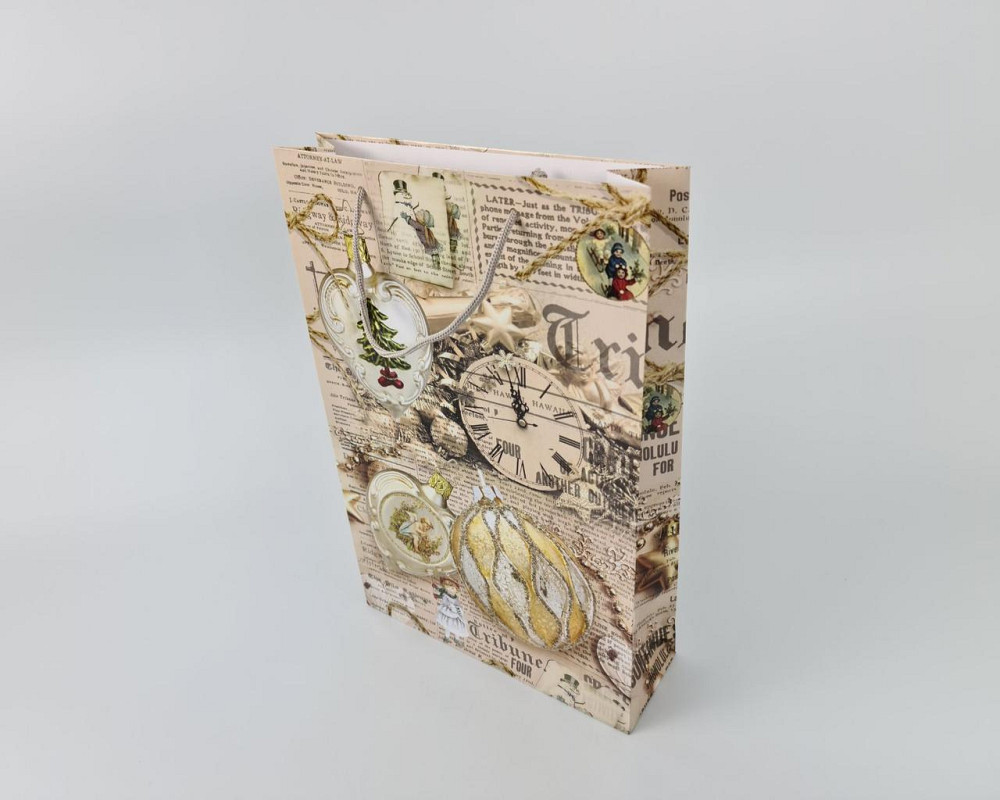 Великий паперовий пакет вертикальний 25/37/8 новорічний -006 (12 шт.) Харків - фото 4