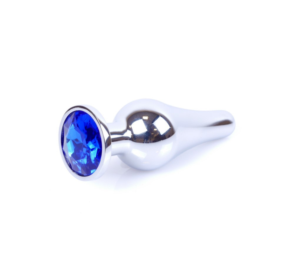 Анальная пробка - Jewellery Silver BUTT PLUG- Dark Blue Sex Aura Киев - изображение 4