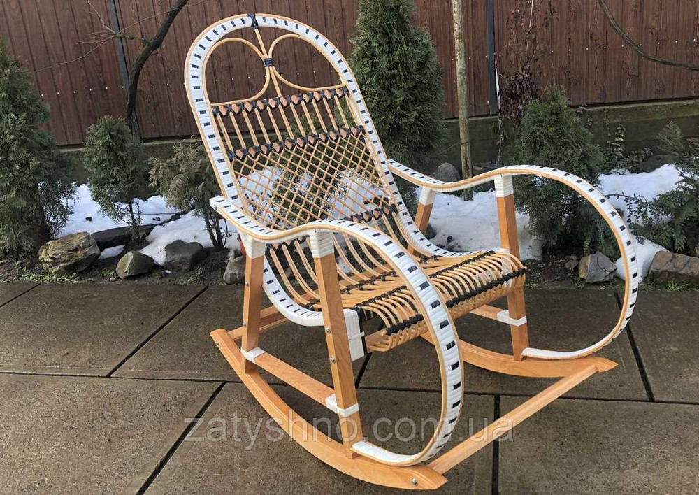 Кресло качалка белая с ротанга Киев - изображение 8