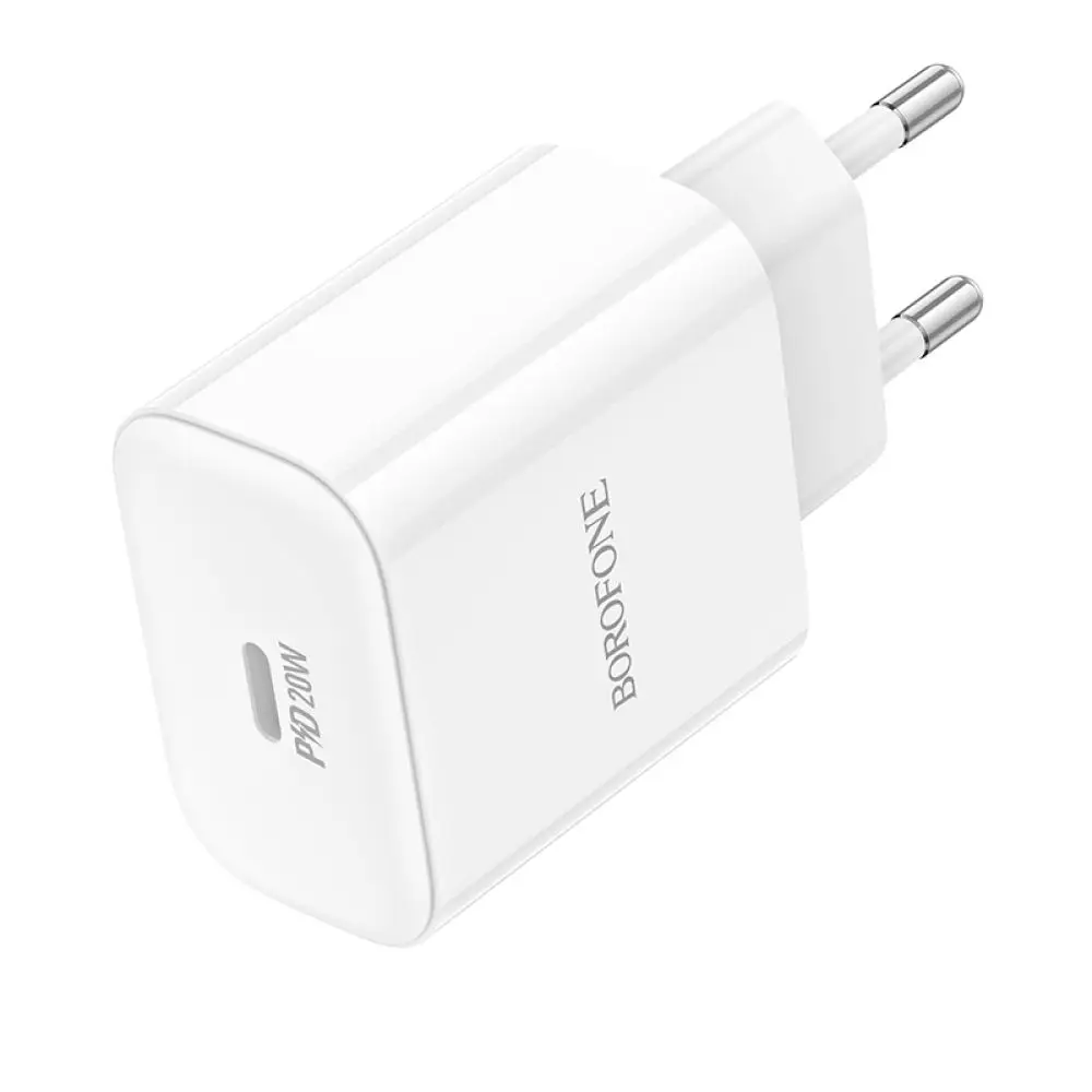 Мережевий зарядний пристрій BOROFONE BA81A single port PD20W charger(EU) White Одеса - фото 4