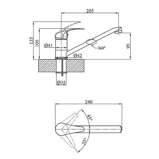 Змішувач для кухні Agua Leon - C030 Київ