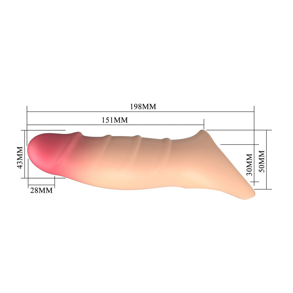 Насадка-подовжувач на пеніс PRETTY LOVE Damell Penis Sleeve, TPE, тілесний колір Sex Aura Київ - фото 2