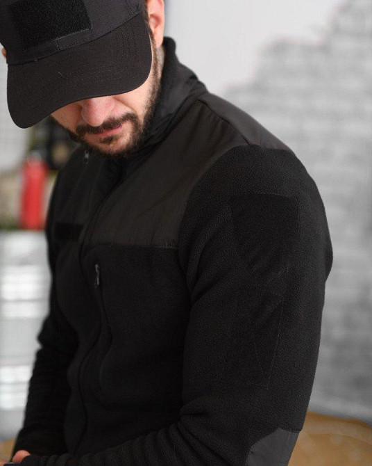 Флісування чорна поліція під жетон і шеврон Одеса - фото 12