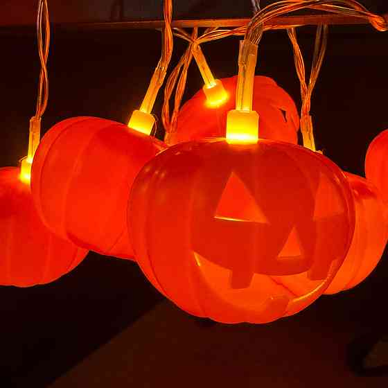 Гирлянда Хэллоуин Тыквы 150 см 10 led 55 мм оранжевый Киев