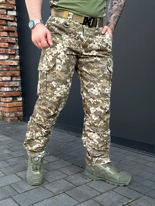 Мужские штаны рип-стоп пиксель летние тактические армейские для ЗСУ, боевые штурмовые штаны Львов - изображение 3