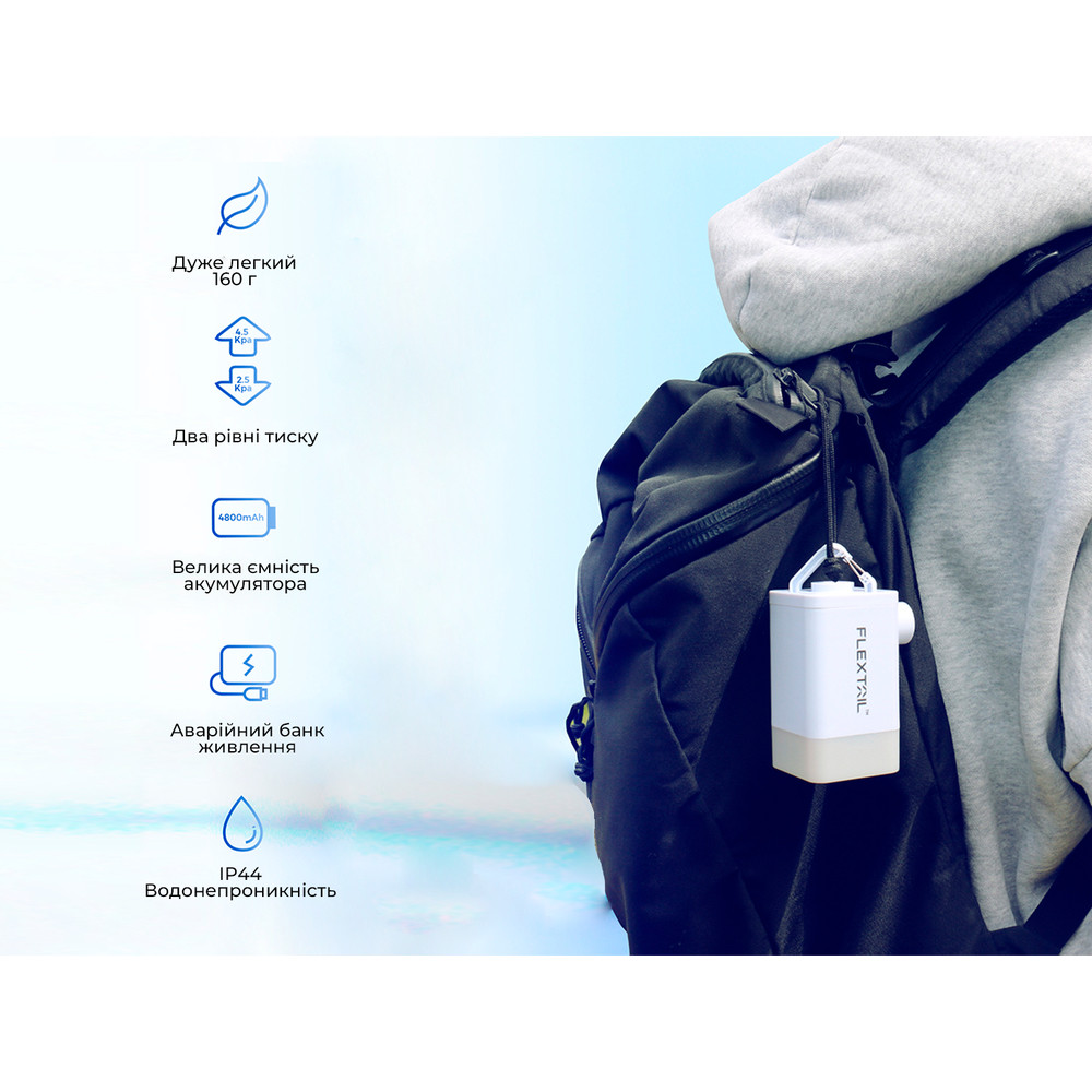 Насос-ліхтар-powerbank кемпінговий Flextail Max Pump 2 Plus, помаранчевий Київ - фото 13